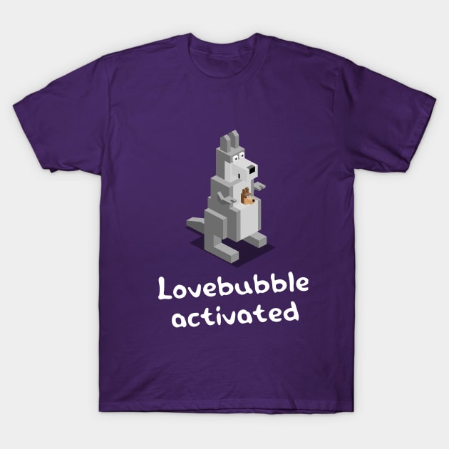 Lovebubble activated - kangaroo and baby T-Shirt by Lovebubble Letters